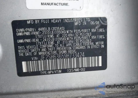 2009 Subaru Forester 2.5X z USA, uszkodzony, nr VIN JF2SH63659H733424